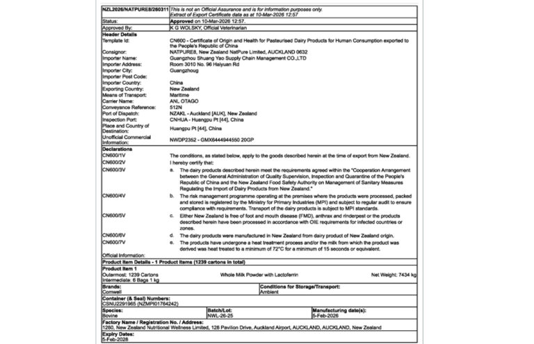 MPI Health Certificate