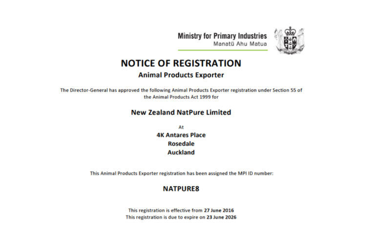 NEW Zealand MPI RMP ID