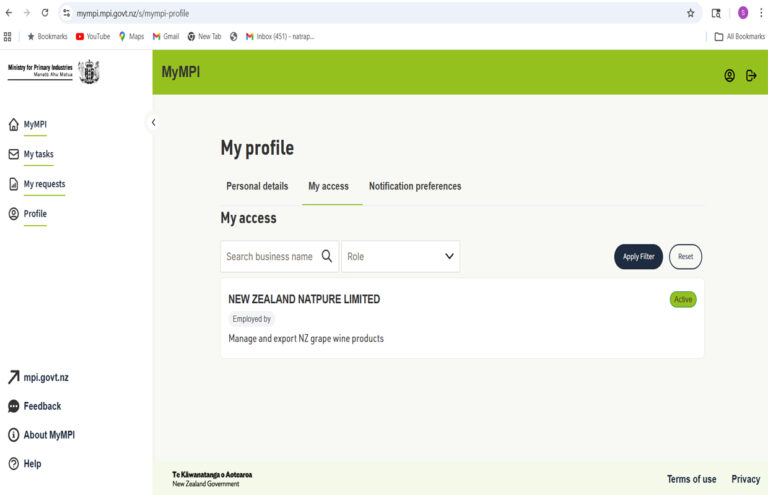 NZ Free Sale Certificate Access